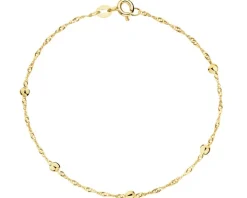 Złota bransoletka - singapurka z kulkami