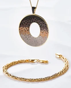 Złota bransoletka - splot królewski