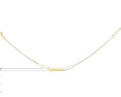 Złota bransoletka, ankier - paper clip