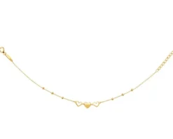 Złota bransoletka, ankier - serca