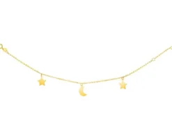 Złota bransoletka, ankier - gwiazdy, Księżyc