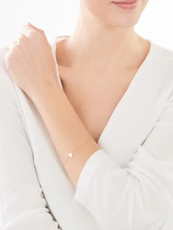 Złota bransoletka, ankier - serce