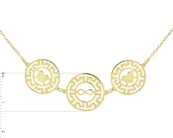 Złota bransoletka, ankier -  nieskończoność, serca