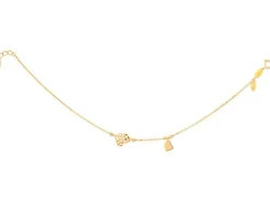 Złota bransoletka, ankier - serca