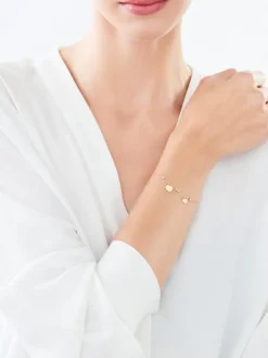 Złota bransoletka, ankier - serca