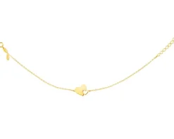 Złota bransoletka, ankier - serca