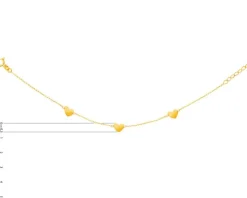 Złota bransoletka, ankier - serca