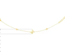 Złota bransoletka, ankier - motyl