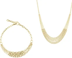 Złota bransoletka i naszyjnik - komplet