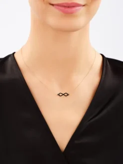 Złota bransoletka i naszyjnik z malowanymi elementami ozdobnymi - komplet - nieskończoności