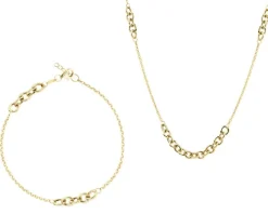 Złota bransoletka i naszyjnik - komplet