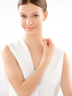 Złota bransoletka i naszyjnik - komplet - serca, skrzydła