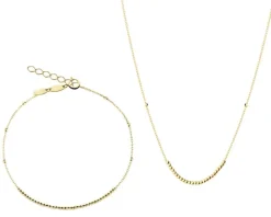 Złota bransoletka i naszyjnik - komplet - kulki