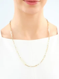 Złota bransoletka i naszyjnik - komplet - paper clip