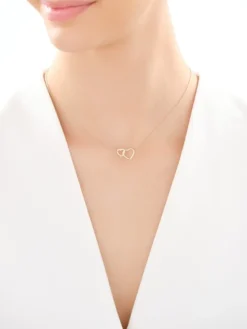 Złota bransoletka i naszyjnik - komplet - serca