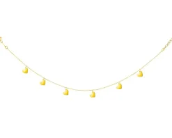 Złota bransoletka na nogę - serca