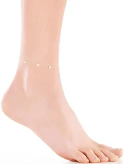 Złota bransoletka na nogę - serca