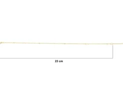 Złota bransoletka na nogę - singapurka z  kulkami