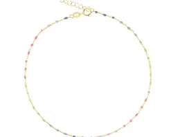 Złota bransoletka na nogę z emalią