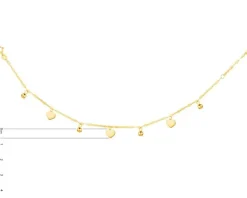 Złota bransoletka, skręcone blaszki - kulki, serca