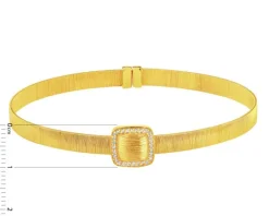 Złota bransoletka sztywna z cyrkoniami