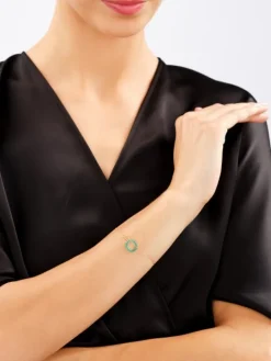 Złota bransoletka z agatem - koło