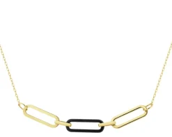 Złota bransoletka z agatem - paper clip