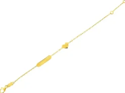 Złota bransoletka z blaszką - serce