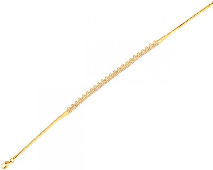 Złota bransoletka z cyrkoniami