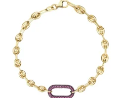 Złota bransoletka z cyrkoniami