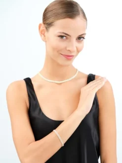 Złota bransoletka z cyrkoniami