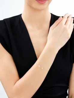 Złota bransoletka z cyrkonią - serca