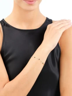 Złota bransoletka z cyrkoniami