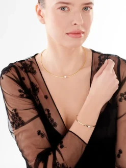 Złota bransoletka z cyrkoniami