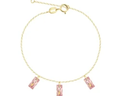 Złota bransoletka z cyrkoniami