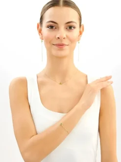 Złota bransoletka z cyrkonią