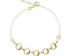 Złota bransoletka z cyrkoniami