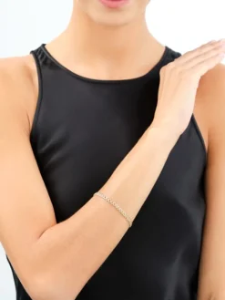 Złota bransoletka z cyrkoniami