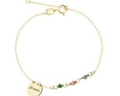 Złota bransoletka z cyrkoniami - mama