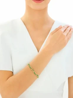 Złota bransoletka z emalią