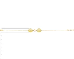 Złota bransoletka z emalią, ankier - rozety