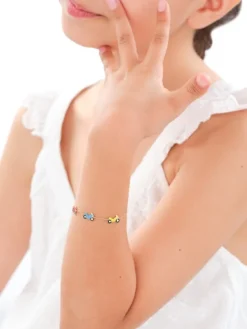 Złota bransoletka z emalią - samochody