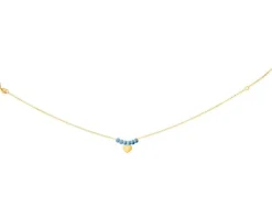 Złota bransoletka z emalią, ankier - serce