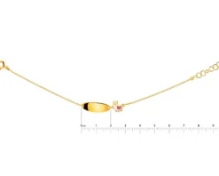 Złota bransoletka z emalią, blaszką, ankier - alpaka