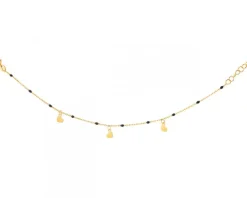 Złota bransoletka z emalią - serca