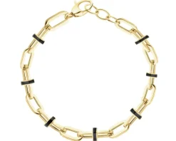 Złota bransoletka z emalią - paper clip