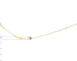 Złota bransoletka z emalią, blaszką, ankier - pszczółka