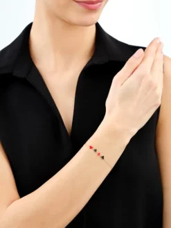 Złota bransoletka z emalią - kier, pik, karo, trefl