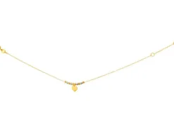 Złota bransoletka z kulkami - serce