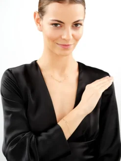 Złota bransoletka z kwarcem